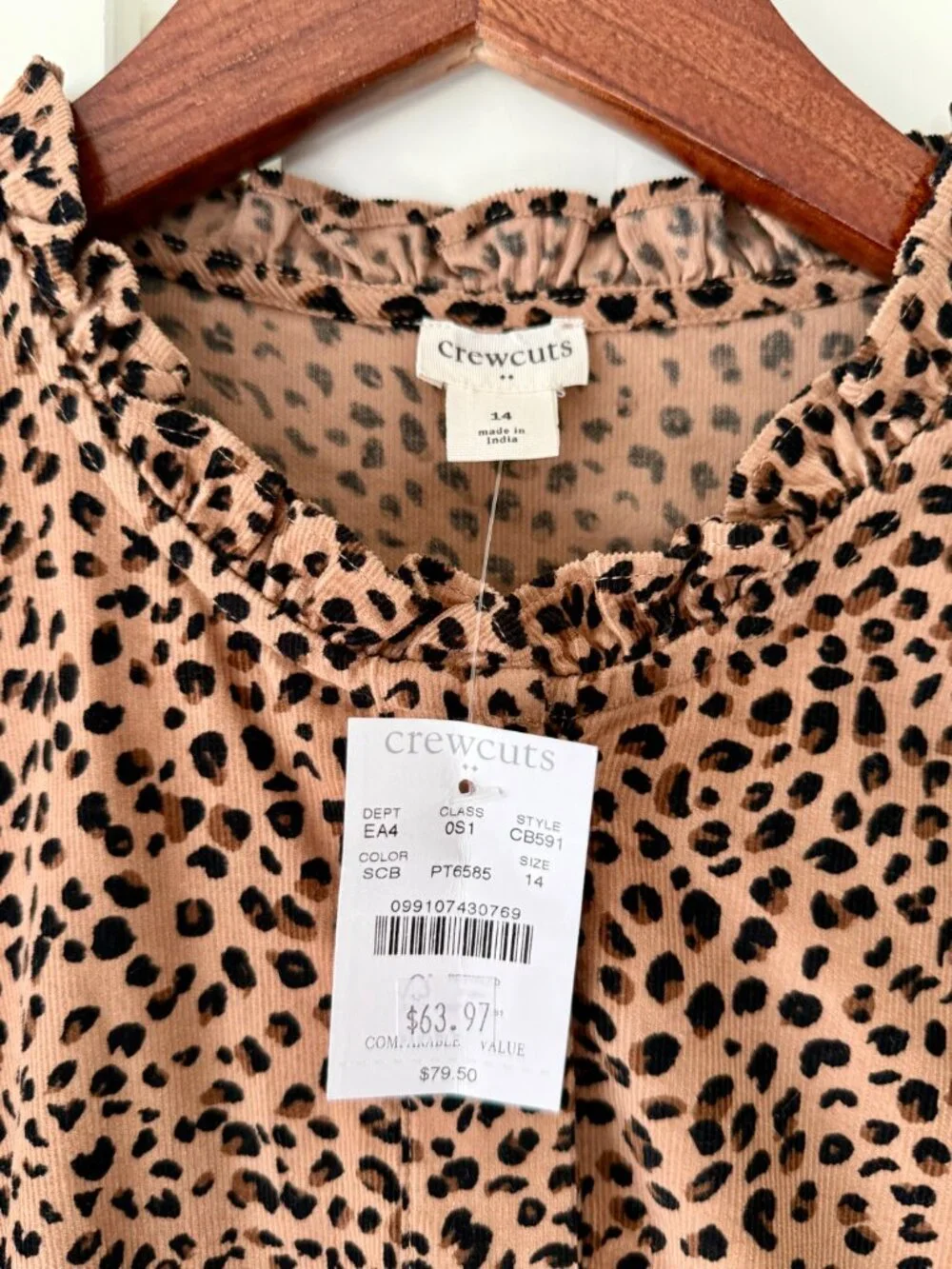 NWT Crewcuts J.Crew Girls Leopard Dress Size 14